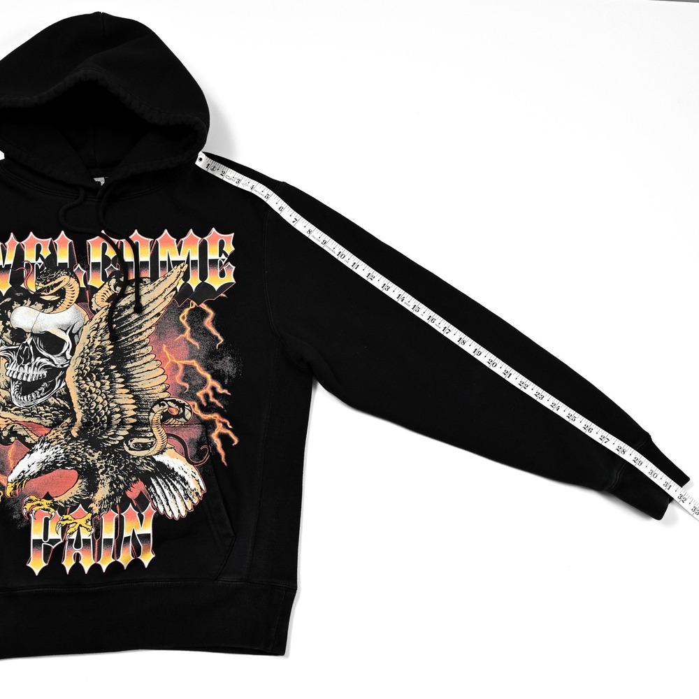 Welcome Pain Men's Hoodie Sweatshirt Medium Skulls Snakes Eagle‎ Heavyweight - Picture 4 of 9